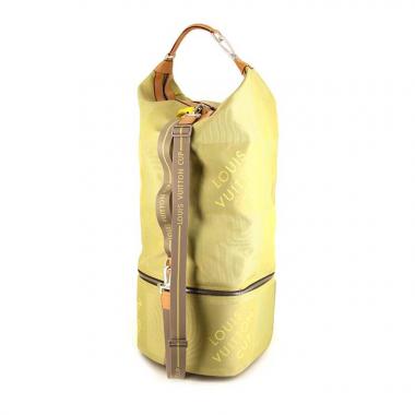Louis Vuitton America's Cup travel bag in yellow damier canvas and natural leather