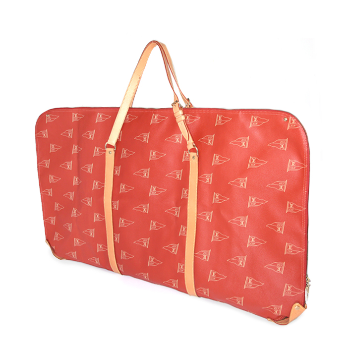 Bolso de fin de semana Louis Vuitton Keepall Editions Limitées en lona Monogram naranja - Detail D1