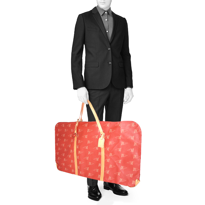 Sac de week end Louis Vuitton Keepall Editions Limitées en toile monogram orange - Detail D2