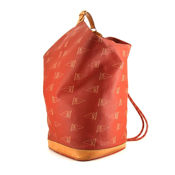 Louis Vuitton America's Cup bag in red monogram canvas and natural