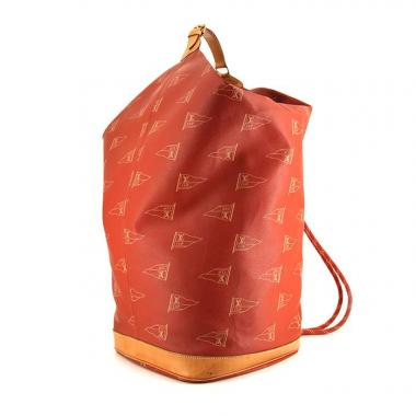 Louis Vuitton America's Cup travel bag in red logo canvas and natural leather
