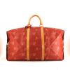 Borsa da viaggio Louis Vuitton Polochon in tela con stampa a motivi rossa e pelle naturale - 360 thumbnail