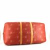 Sac de voyage Louis Vuitton Polochon en toile imprimée à motifs rouge et cuir naturel - Detail D4 thumbnail