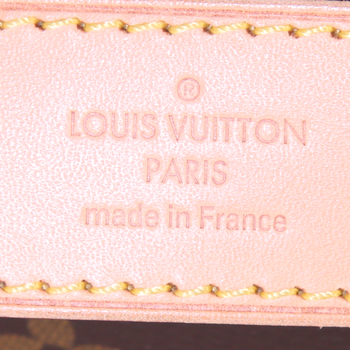 Borsa a tracolla Louis Vuitton Messenger in tela monogram marrone e pelle naturale - Detail D3
