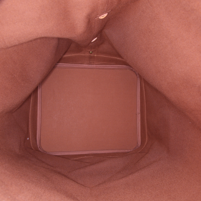 Borsa da viaggio Louis Vuitton Marin - Travel Bag in tela monogram marrone e pelle naturale - Detail D2