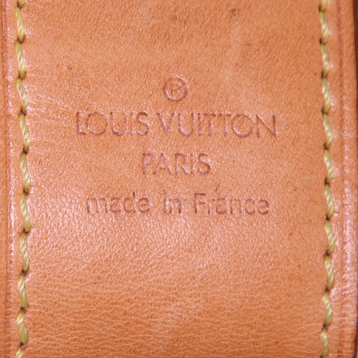 Bolsa de viaje Louis Vuitton Marin - Travel Bag en lona Monogram marrón y cuero natural - Detail D3