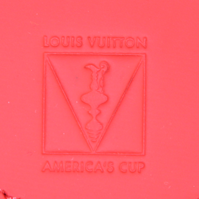Portachiavi Louis Vuitton in pelle nera e rossa - Detail D2