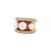 Poiray Fidji 1990's ring in yellow gold,  pearls and diamonds - 00pp thumbnail