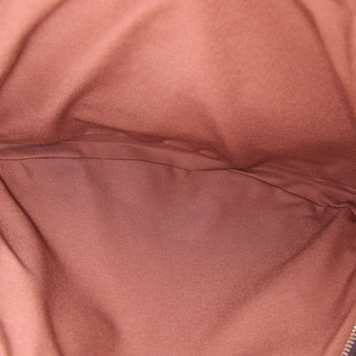 Borsa/pochette Louis Vuitton Housse raquette de tennis in tela monogram marrone e pelle naturale - Detail D1