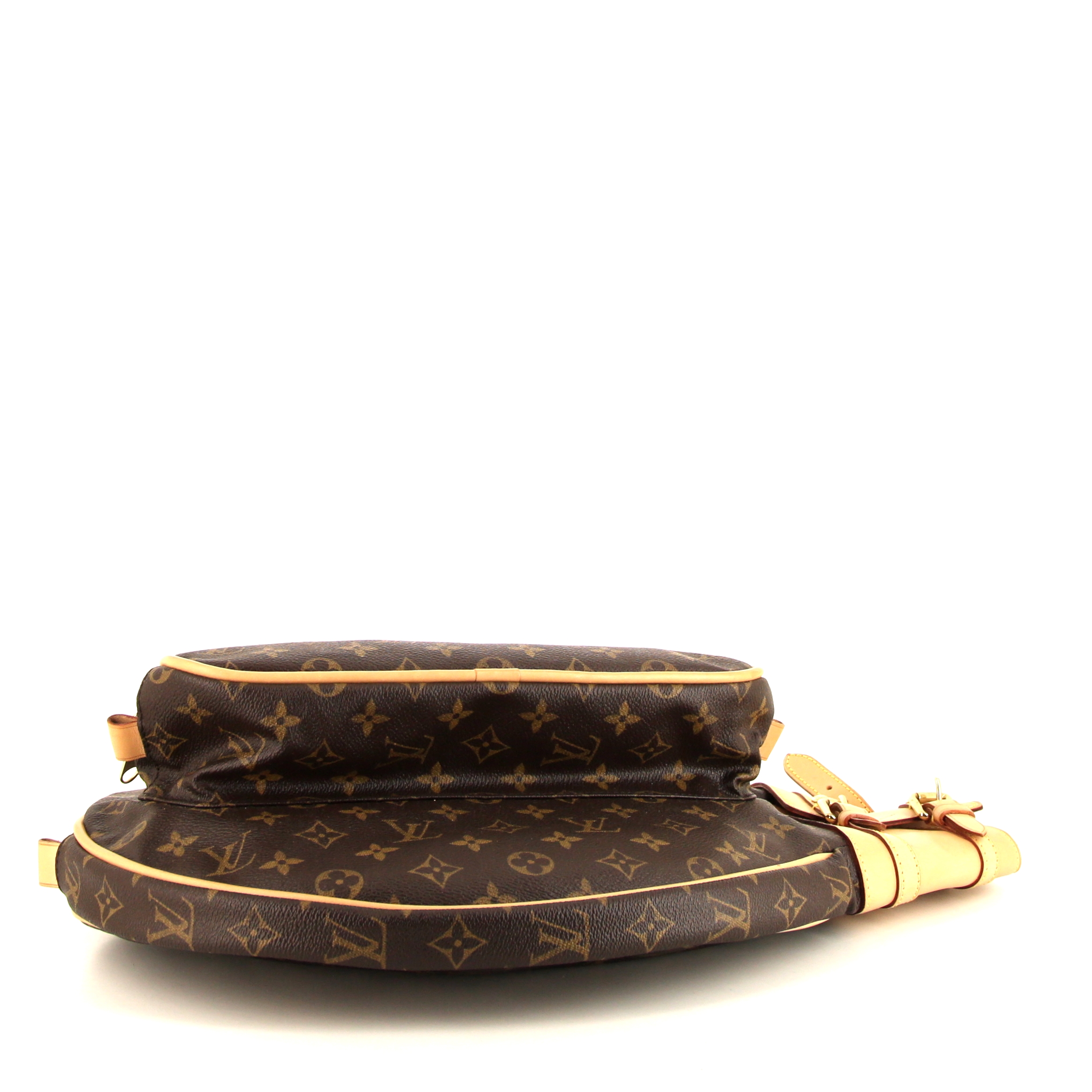 Sac/pochette Louis Vuitton Housse raquette de tennis en toile monogram marron et cuir naturel - Detail D3