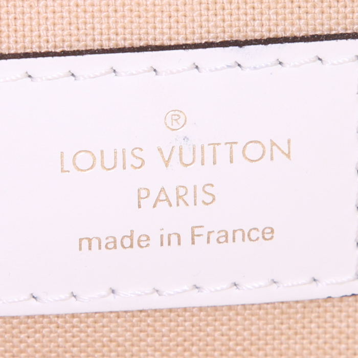 Louis Vuitton Onthego large model shopping bag in white and khaki two tones monogram canvas - Detail D4
