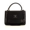 Chanel Coco handle shoulder bag in black leather - 360 thumbnail