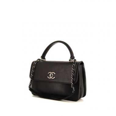 Borsa a tracolla Chanel Coco handle in pelle nera