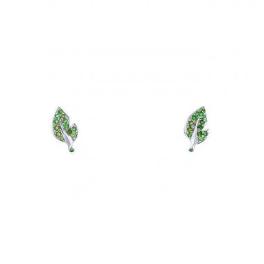 Orecchini a perno Dior Rose Dior Bagatelle in oro bianco e Tsavorite