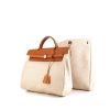 Zaino Hermès Herbag - Backpack in tela beige e pelle marrone - 00pp thumbnail