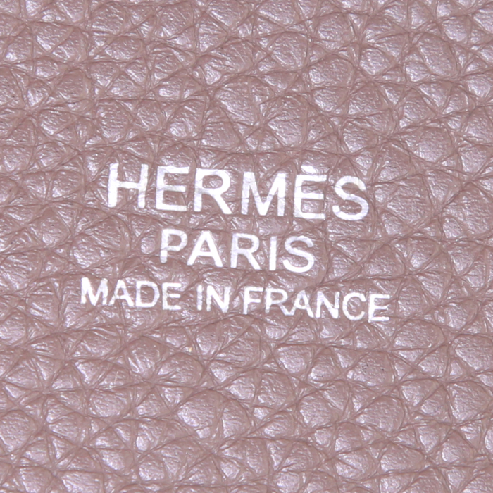 Sac cabas Hermes Mangeoire en cuir togo étoupe - Detail D3