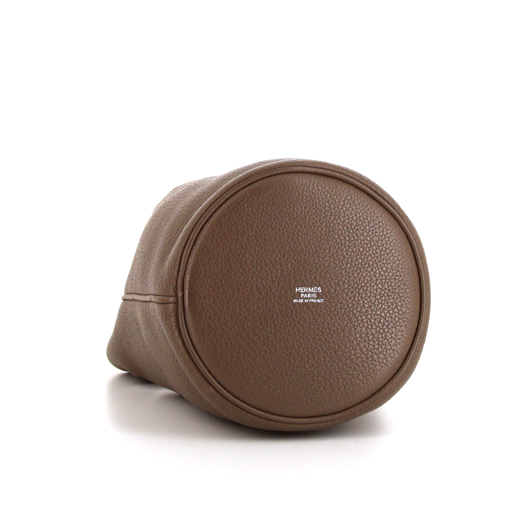 Sac cabas Hermes Mangeoire en cuir togo étoupe - Detail D4