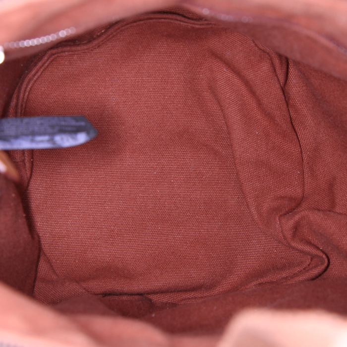 Hermès Sceau shopping bag in brown canvas - Detail D2