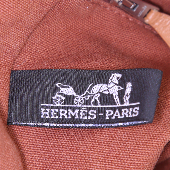 Bolso Cabás Hermès Sceau en lona marrón - Detail D3