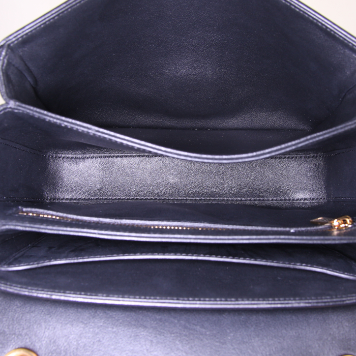 Celine C Bag medium model shoulder bag in black leather - Detail D3
