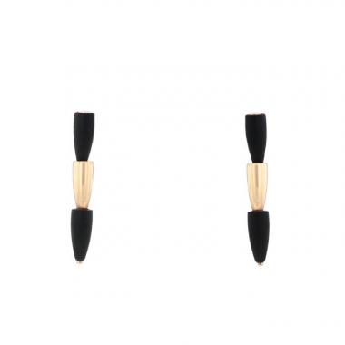 Pendientes Vhernier Calla modelo pequeño en oro rosa y ébano