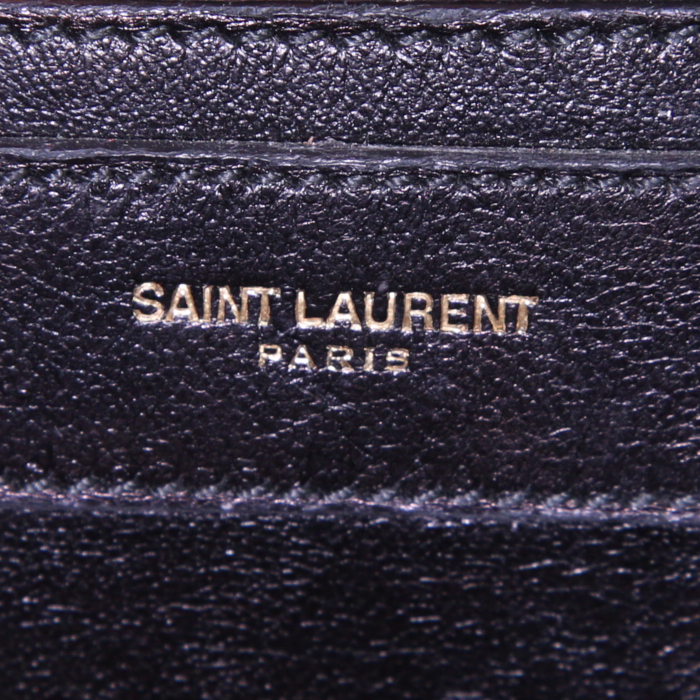 Bolso bandolera Saint Laurent Betty en piel de pitón negra y amarilla y cuero negro - Detail D3