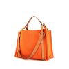Shopping bag Hermès Cabalicol in tela arancione e pelle gold - 00pp thumbnail