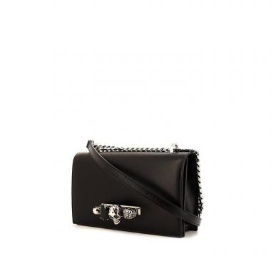 Alexander McQueen Jewelled Satchel shoulder bag in black leather