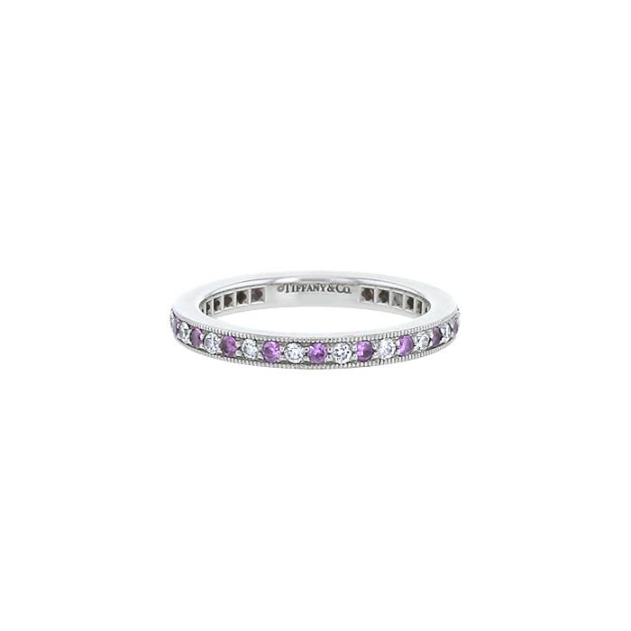 Anello Tiffany & Co Legacy in platino,  zaffiri rosa e diamanti - 00pp