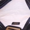 Salvatore Ferragamo Gancini handbag in beige monogram canvas and black leather - Detail D2 thumbnail