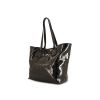 Salvatore Ferragamo Gancini shopping bag in black monogram patent leather - 00pp thumbnail