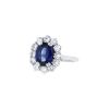 Vintage 1990's ring in white gold and diamonds and in sapphire - 00pp thumbnail
