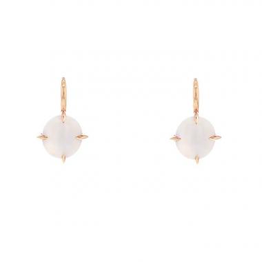 Pendientes Pomellato Veleno en oro rosa y cuarzo blanco