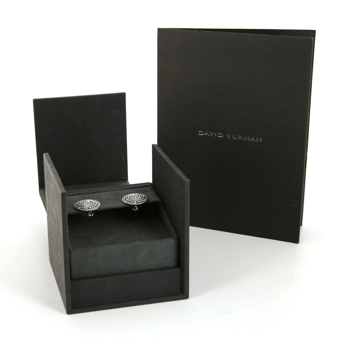 Pendientes David Yurman Cable Coil en plata y diamantes - Detail D2