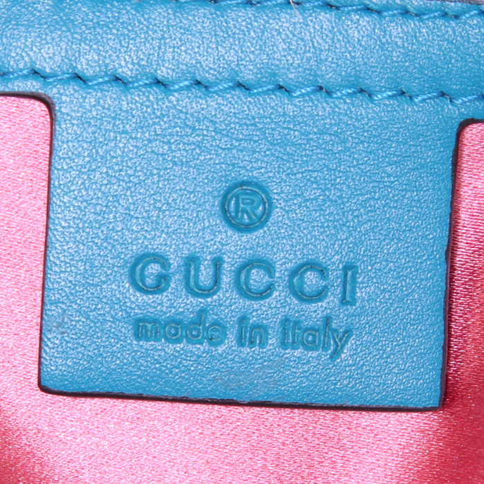 Borsa a tracolla Gucci GG Marmont modello piccolo in velluto trapuntato turchese - Detail D4