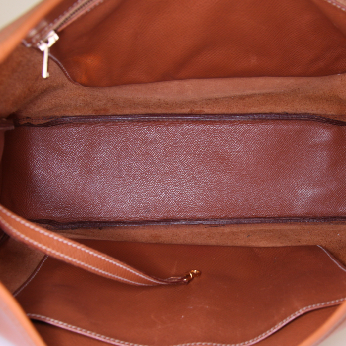 Borsa a spalla Hermès Tsako in pelle Courchevel gold - Detail D2