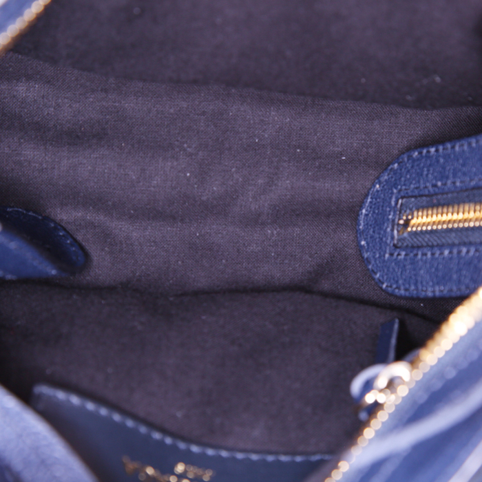 Sac bandoulière Balenciaga Metallic Edge en cuir bleu-marine - Detail D3