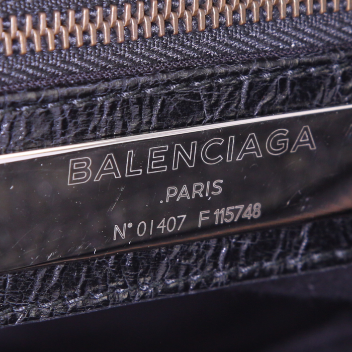 Balenciaga  City handbag  in black leather - Detail D4