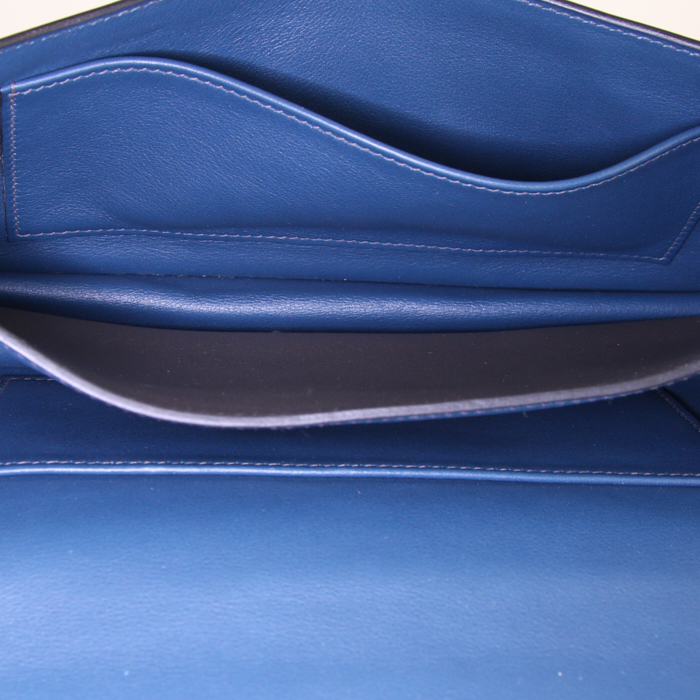 Sac bandoulière Hermès Constance Elan en cuir Swift gris anthracite - Detail D3