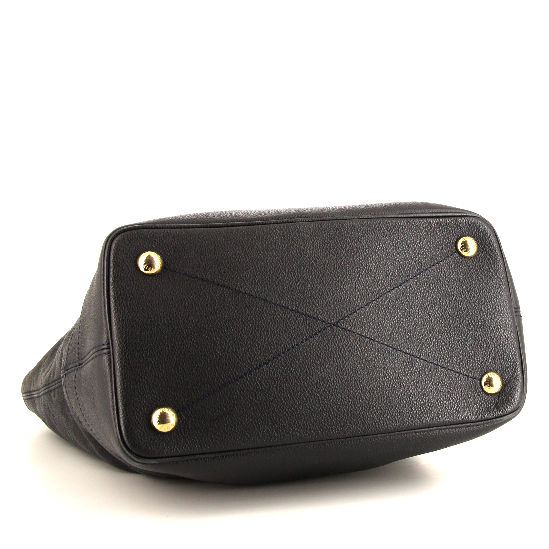 Louis Vuitton Citadines shopping bag in dark blue monogram leather - Detail D4