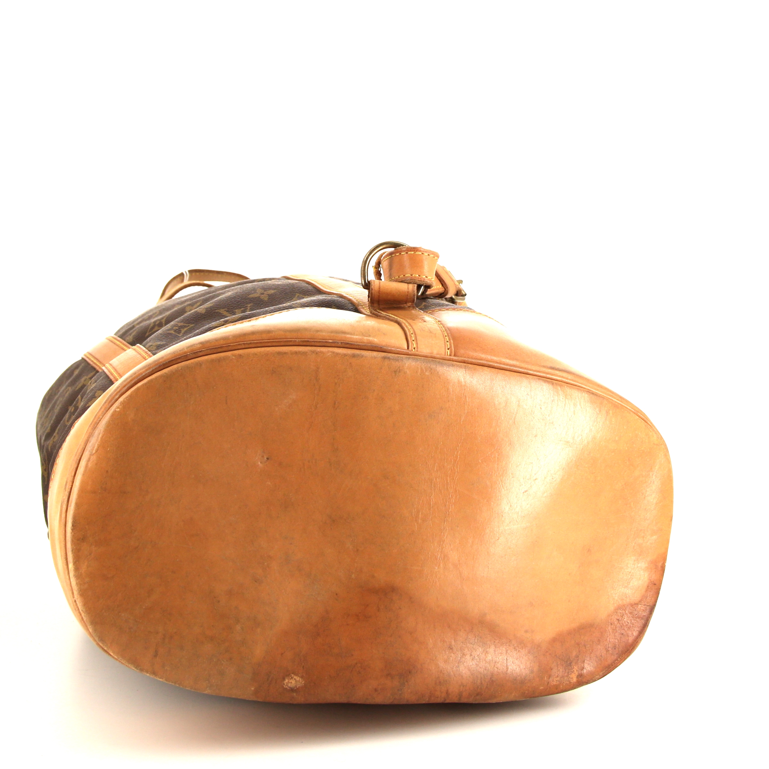 Zaino Louis Vuitton Randonnée in tela monogram marrone e pelle naturale - Detail D4