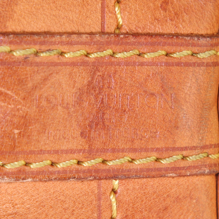 Shopping bag Louis Vuitton grand Noé in tela monogram marrone e pelle naturale - Detail D3