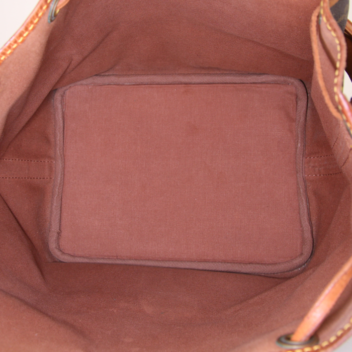 Louis Vuitton petit Noé shopping bag in monogram canvas and natural leather - Detail D2