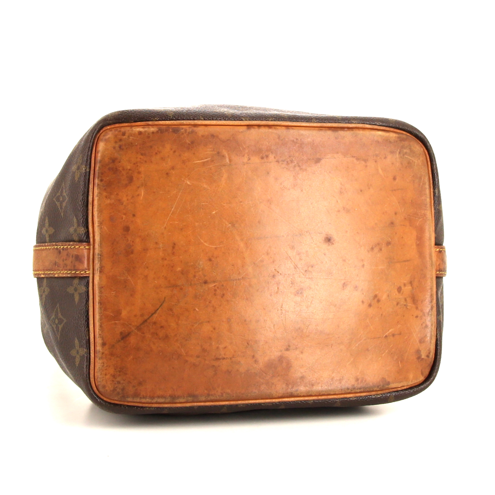 Shopping bag Louis Vuitton petit Noé in tela monogram e pelle naturale - Detail D4