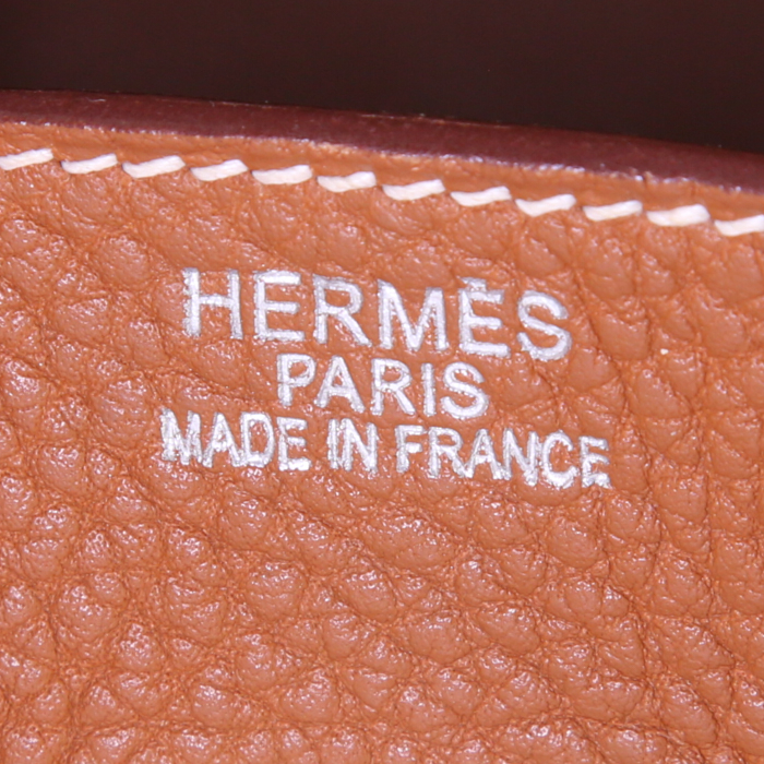 Borsa Hermes Birkin 35 cm in pelle bisonte gold - Detail D3