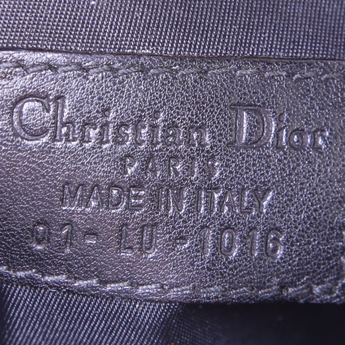 Dior Vintage shoulder bag in black monogram canvas and black leather - Detail D3