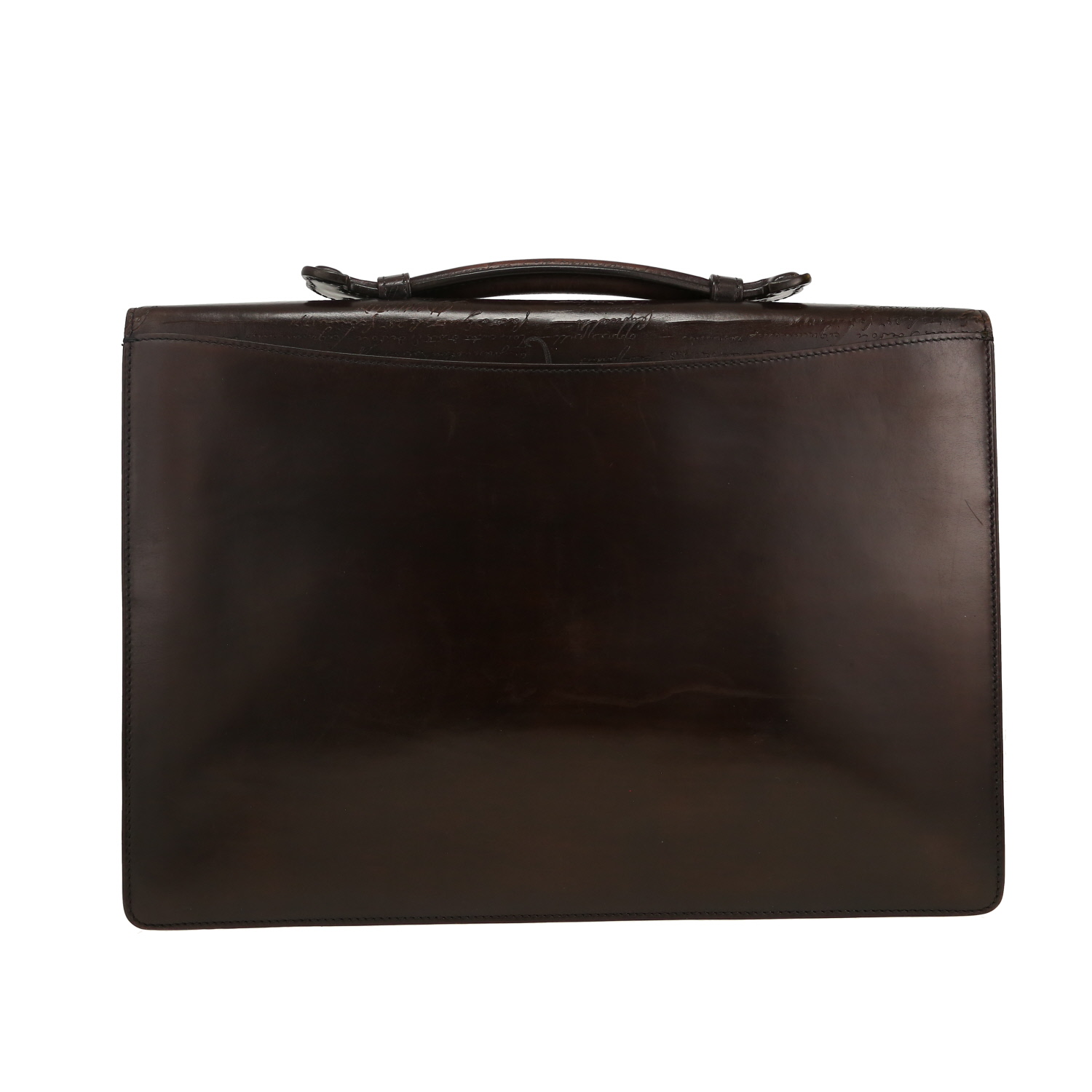 Borsa portadocumenti Berluti Ecritoire in pelle ebana con motivo - Detail D4