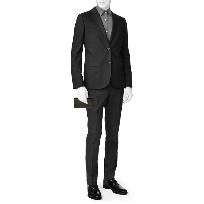 Billetera Berluti en cuero gris - Detail D1