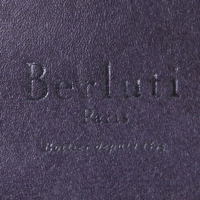 Billetera Berluti en cuero gris - Detail D4