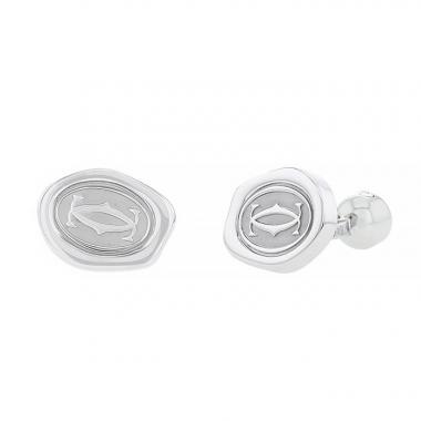 Par de gemelos rígido Cartier C de Cartier en plata